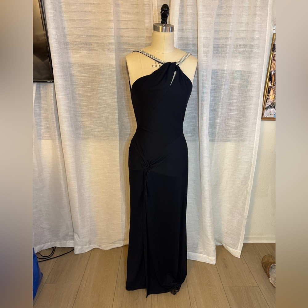 Vintage Black Cache Dress w/ Rhinestones